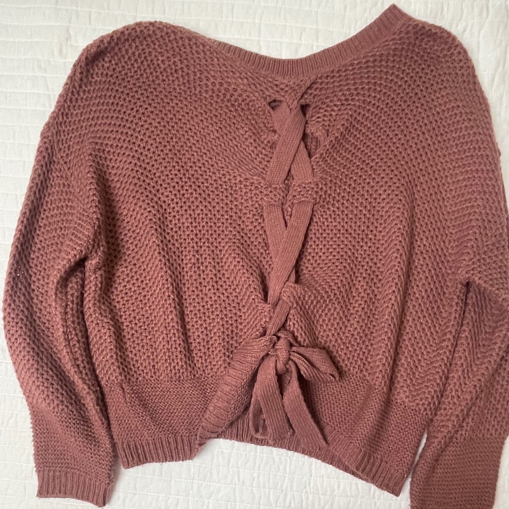 Express Tie Back Crew Sweater
